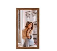11x22 Wood Frame Brown, Rustic Natural Wooden 22x11in Poster Picture Frame, Distressed 11 x 22inch Woodgrain Gallery Photo Frame with HD Plexiglass, Horizontal Vertical Wall Mounting Display 1pcs
