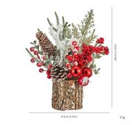 11x3.35in Plastic Christmas Tree Realistic Bark(D) | DIY assembly, realistic for pe bark, 11 inch height, vibrant green, office home decor