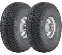11x4.00-4 Lawnmower Grass Tyres & Steel Rim P332 20mm Bearings 145kgs (Set of 2)