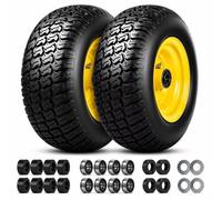 11x4.00-5 Lawn Mower Tires Flat Free, 11x4-5 Tires and Wheel, Zero Turn Front Tires, with 3/4" & 5/8" & 1/2" Bearings, 3.4"-5.9" Centered Hub, 11x4.00-5 Solid Tire, 2 Pcs