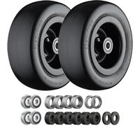 11x4.00-5 Lawn Mower Tires Flat Free with 3/4" or 5/8" and 1/2" Bearings, 3.6"-6.7" Centered Hub, Load 330lbs,11x4.00-5 Tire Zero Turn Front Tires- 2Pack