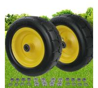 11x4.00-5'' Lawn Mower Tires Flat Free, Zero Turn Front Tires and Wheel, 3.4" Centered Hub with 3/4" & 5/8" & 1/2" Bearings, For Zero Turn Mowers & Riding Lawn Mower (2 Pack)
