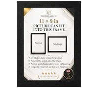 11x9 inch Black Picture Frame for Wall & Tabletop Display | Wood Effect Photo Frame with Clear Perspex glass | Portrait or Landscape Frame for Posters, Certificates, Puzzles & Home Décor