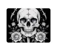 11x9 Inch Mouse Pad, Gothic White Skull Pattern Rectangle Desk Mat Non-Slip Rubber Base for Home Office Study Gaming, 2mm Thick, Color323