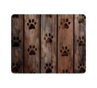 11x9 Inch Mouse Pad, Rural Wooden Dog Paw Prints Rectangle Desk Mat Non-Slip Rubber Base for Home Office Study Gaming, 2mm Thick, Color501