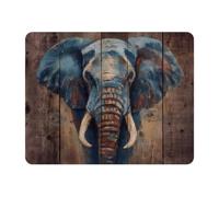 11x9 Inch Mouse Pad, Rural Wooden Elephant Pattern Rectangle Desk Mat Non-Slip Rubber Base for Home Office Study Gaming, 2mm Thick, Color171
