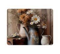 11x9 Inch Mouse Pad, Rural Wooden Florals Rectangle Desk Mat Non-Slip Rubber Base for Home Office Study Gaming, 2mm Thick, Color356