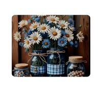 11x9 Inch Mouse Pad, Rural Wooden Flower Vase Rectangle Desk Mat Non-Slip Rubber Base for Home Office Study Gaming, 2mm Thick, Color354