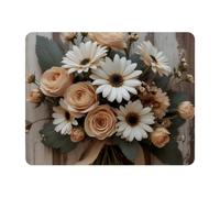 11x9 Inch Mouse Pad, Rural Wooden Flowers Rectangle Desk Mat Non-Slip Rubber Base for Home Office Study Gaming, 2mm Thick, Color357