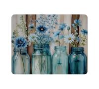 11x9 Inch Mouse Pad, Rural Wooden Flowers Vase Rectangle Desk Mat Non-Slip Rubber Base for Home Office Study Gaming, 2mm Thick, Color355