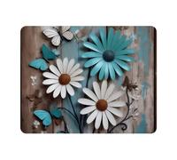 11x9 Inch Mouse Pad, Rustic Wooden Daisies Florals Rectangle Desk Mat Non-Slip Rubber Base for Home Office Study Gaming, 2mm Thick, Color52