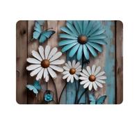 11x9 Inch Mouse Pad, Rustic Wooden Florals Rectangle Desk Mat Non-Slip Rubber Base for Home Office Study Gaming, 2mm Thick, Color54