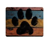 11x9 Inch Mouse Pad, Vintage Wooden Paw Print Rectangle Desk Mat Non-Slip Rubber Base for Home Office Study Gaming, 2mm Thick, Color515