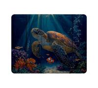 11x9 Inch Mouse Pad, Wooden Sea Turtle Rectangle Desk Mat Non-Slip Rubber Base for Home Office Study Gaming, 2mm Thick, Color406