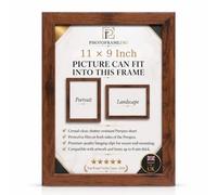 11x9 inch Walnut MDF Picture Frame - Wall Mountable & Tabletop Display | Photo Frame | Poster Frame for Home or Office Decor