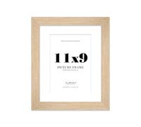 11x9 Oak Frame With Mount for A5 Pictures 28mm Edge Portrait and Landscape Display with Wall Hooks and Kickstand, 1 Pack