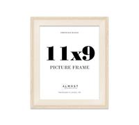 11x9" Oak Picture Frame - Rustic Wood Industrial Effect Photo Frame for Wall Display, Ideal for Posters, Prints & Home Décor, Wall Hooks and Kickstand, 32mm Edge - 1 Pack