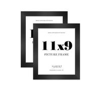 11x9 Photo Frame, Display 11x9 Pictures (27.9 x 22.9cm) Picture Frame for wall Display - Black - 2 Pack
