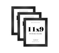 11x9 Photo Frame, Display 11x9 Pictures (27.9 x 22.9cm) Picture Frame for wall Display - Black - 3 Pack