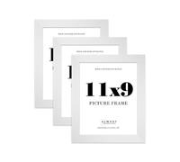 11x9 Photo Frame, Display 11x9" Pictures (27.9 x 22.9cm) Picture Frame for wall Display - White - 3 Pack