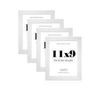 11x9 Photo Frame, Display 11x9 Pictures (27.9 x 22.9cm) Picture Frame for wall Display - White - 4 Pack