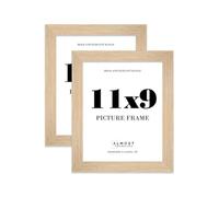 11x9 Picture Frame, Display 11x9 Pictures (27.9 x 22.9cm) Picture Frame for wall Display - Oak - 2 Pack