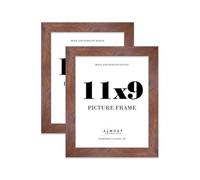 11x9 Picture Frame, Display 11x9 Pictures (27.9 x 22.9cm) Picture Frame for wall Display - Rustic Wood - 2 Pack