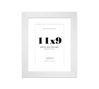 11x9 White Frame With Mount for A5 Pictures 28mm Edge Portrait and Landscape Display with Wall Hooks and Kickstand, 1 Pack
