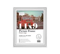 11X9 White Ornate Picture Frame (27.9 X 22.9Cm) Poster, Photo, Artwork, Gallery Wall Or Print