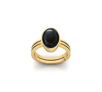 12.00 Ratti 11.25 Carat Black Onyx Stone Ashtdhatu Adjustable Ring Certified Sulemani Kaala Hakik Gemstone Ashta Dhatu Free Size Anguthi Untreated for Men and Women Gold Matel