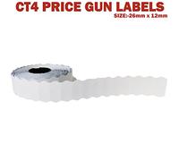 12,000 Color Permanent 26mm x 12mm Price Gun Labels CT4 Puma Lynx Motex Pricing (White)