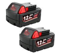 12.0Ah 18V Battery Replacement for Milw M-18 Battery Compatible with Milw Battery 48-11-1811 48-11-1815 48-11-1820 48-11-1840 48-11-1828 with Indicator 2 PCS