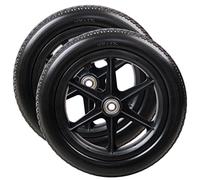 12 1/2x2 1/4 Wheelchair Caster/Wheels Assembly, 12inch Small Solid Rear Wheels Replacement for Wheelchair, 1/2" (12mm) Bearing, 2pcs (Color : Black, Size : 12 1/2x2 1/4)
