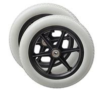 12 1/2x2 1/4 Wheelchair Caster/Wheels Assembly, 12inch Small Solid Rear Wheels Replacement for Wheelchair, 1/2" (12mm) Bearing, 2pcs (Color : Grey, Size : 12 1/2x2 1/4)