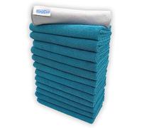 12 +1 free glass cloth, 40x40cm IGADCloth, Blue Lagoon Microfibre Cleaning Cloths, Durable Cleaning Cloths for a Pristine Clean, Ideal Microfiber Cloth for all Surfaces