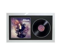 12" / 10" / 7" Double Vinyl LP Record and Album Cover Frame BLACK Mount Memorabilia Wall Display (White Gloss, 72L x 40Wcm 12" Vinyl)