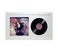12" / 10" / 7" Double Vinyl LP Record and Album Cover Frame Memorabilia Wall Display (White Gloss, 12")