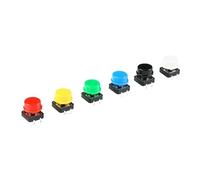12 * 12 * 7.3MM Tactile Push Button Switch Momentary Micro switch button for Arduino 10pcs Tact Cap + 10pcs Switch(Green)