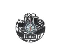 12" 12 Inch 3D Black Popcorn Wall Clock Theater Movie Cinema Snack Bar Clocks Home Decor