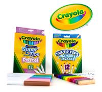 12+12 Supertips - 12 Pastel and 12 Superbright Crayola Colouring Markers