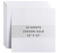 12"×12" Textured White Card Stock 20 Sheets 250gsm/92lb Card Stock Paper