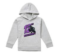 (12-13 Years, Athletic Heather) Black Panther Childrens/Kids Heather Pull Over 12th Birthday Hoodie