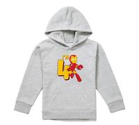 (12-13 Years, Athletic Heather) Marvel Childrens/Kids Iron Man Cute 4th Birthday Hoodie
