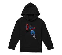 (12-13 Years, Black) Captain America Childrens/Kids Sam Wilson Doodle Pull Over Hoodie