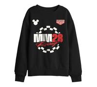 (12-13 Years, Black) Disney Childrens/Kids Racing Mickey Mouse Checkered Badge Sweatshirt