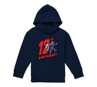 (12-13 Years, Navy) Captain America Childrens/Kids Pull Over 12th Birthday Hoodie