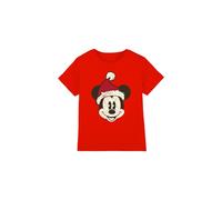 (12-13 Years, Red) Disney Childrens/Kids Mickey Mouse Santa Face T-Shirt