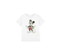 (12-13 Years, White) Disney Childrens/Kids Mickey Mouse Retro Scarf Christmas T-Shirt