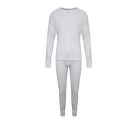 (12-13 Years, White) K Collection Childrens/Kids Long-Sleeved Thermal Base Layers Set
