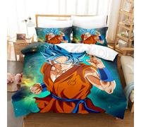(12, 135*200 two-piece set) Anime bedding set Dragon Ball series 3D digital printing three-piece set